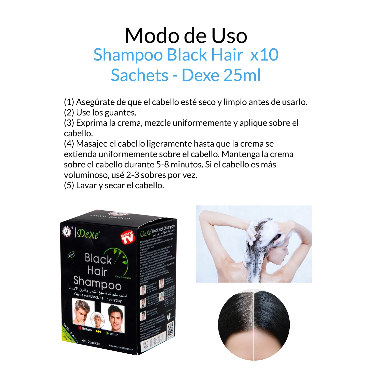 Shampoo Pinta Canas - Dexe 25ml x 10 Sachets - Image 3