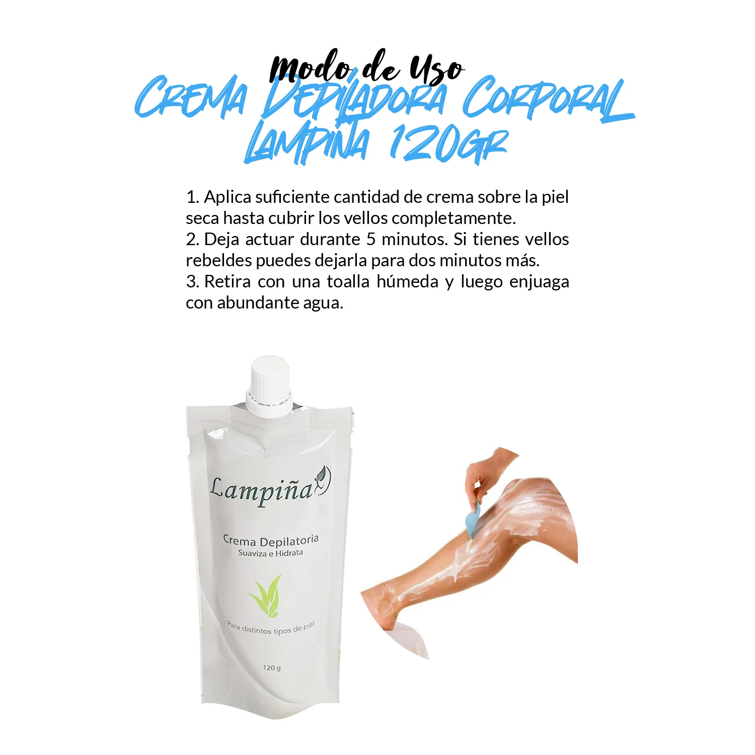 Crema Depiladora Lampiña x 120gr - Image 3