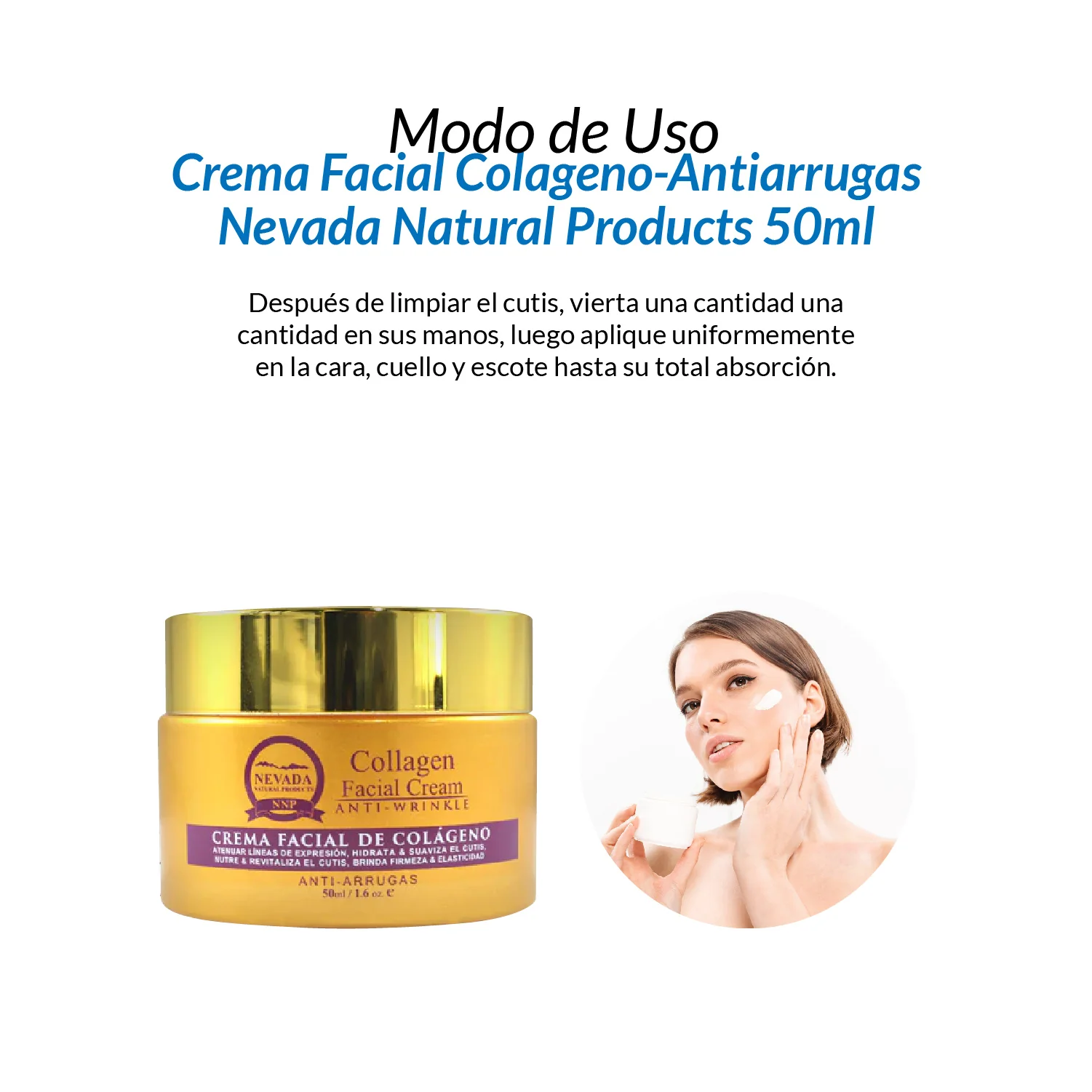 Crema Facial Colageno-Antiarrugas Nevada Natural Products 50ml - Image 4