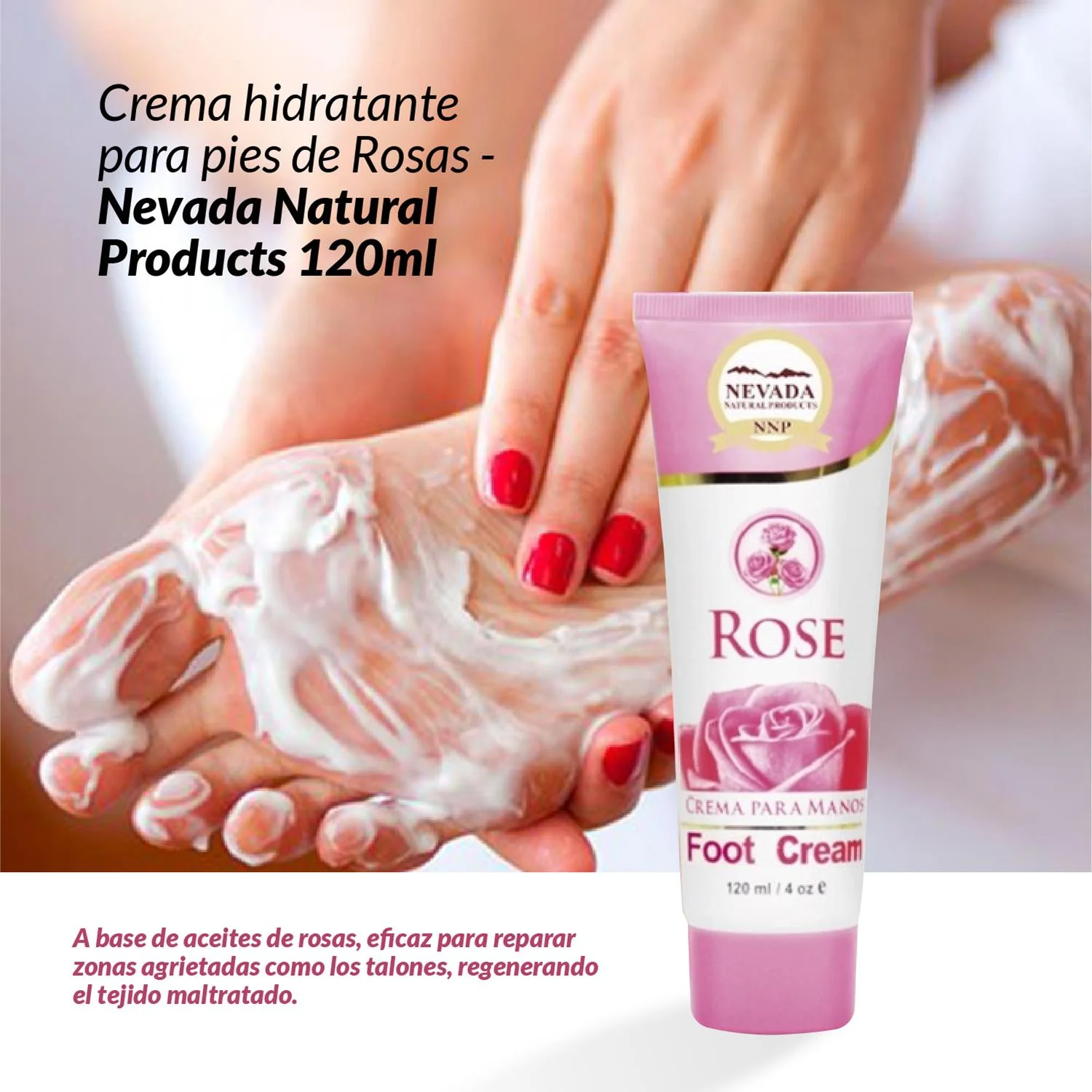 Crema hidratante para pies de Rosas Nevada Natural 120ml - Image 3