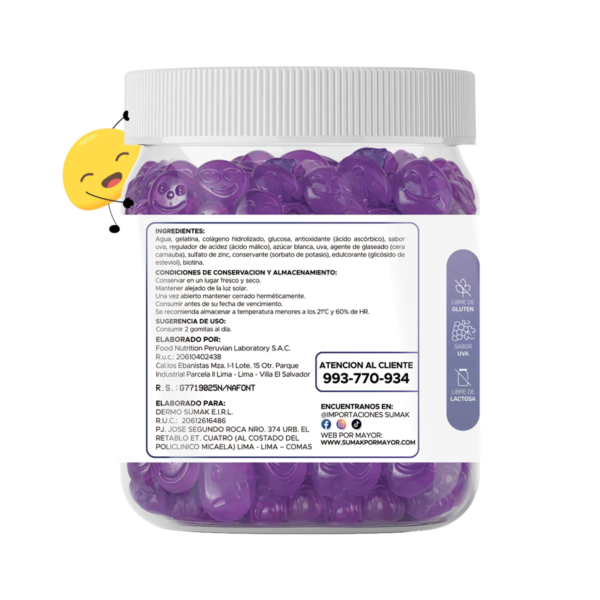 GOMITAS COLÁGENO Y BIOTINA - ADULTO 150 GOMITAS - DERMO SUMAK - Image 3