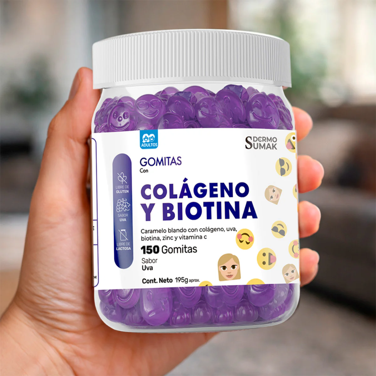 GOMITAS COLÁGENO Y BIOTINA - ADULTO 150 GOMITAS - DERMO SUMAK - Image 5