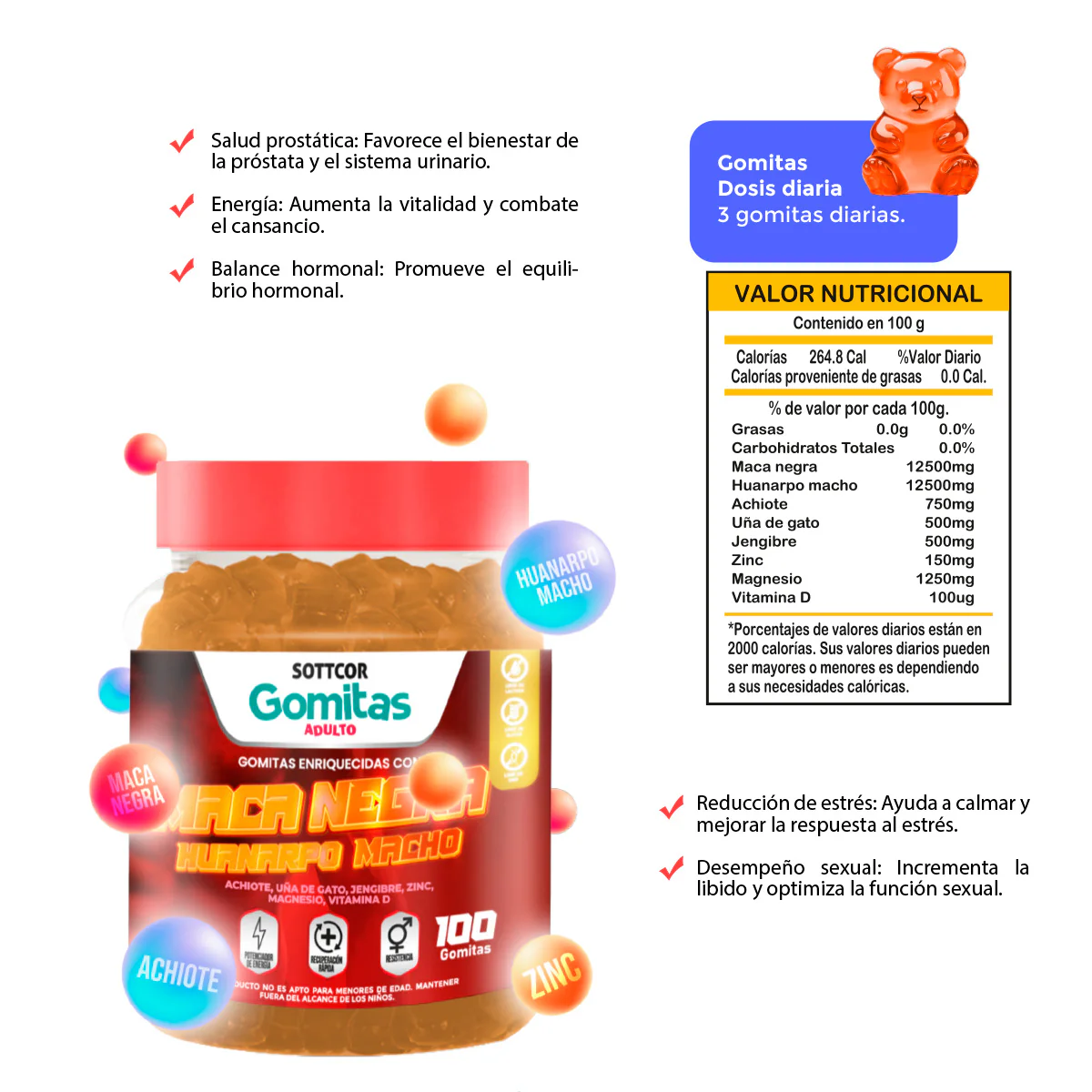 Gomitas con Maca Negra ADULTO - SOTTCOR - Image 3