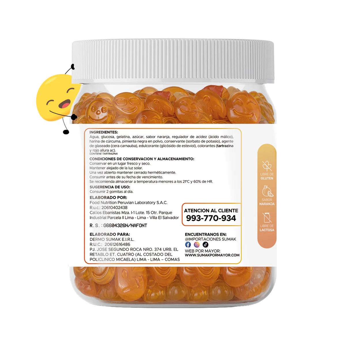 GOMITAS DE CURCUMA Y PIMIENTA NEGRA ADULTOS 150 GOMITAS - DERMO SUMAK - Image 3