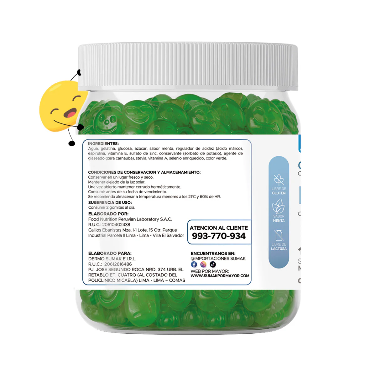 GOMITAS ESPIRULINA - ADULTO 150 GOMITAS - DERMO SUMAK - Image 3