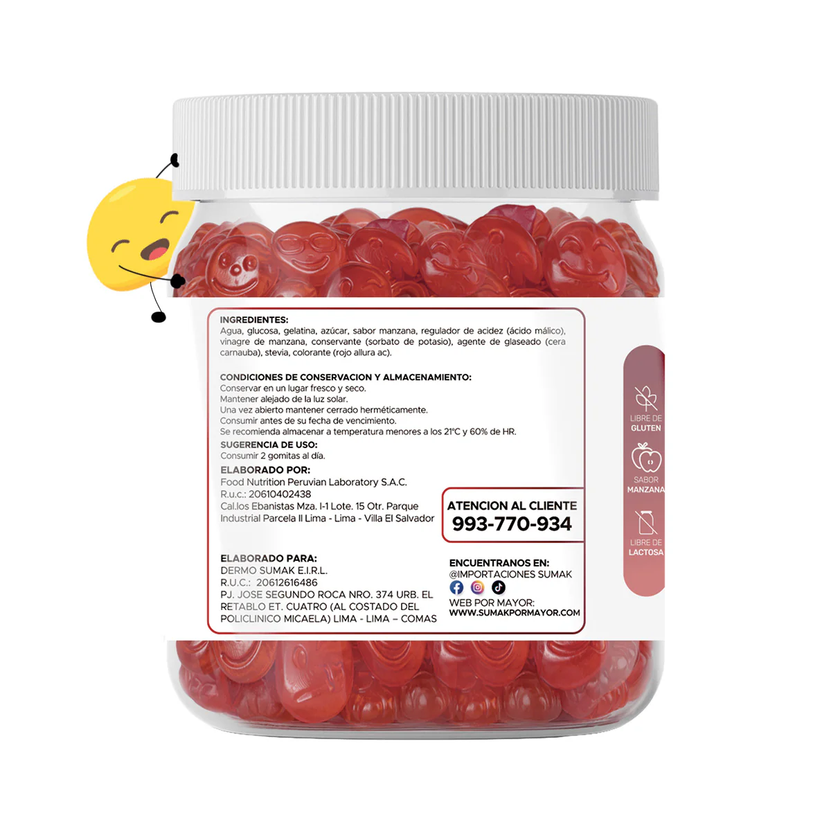 GOMITAS VINAGRE DE MANZANA - ADULTO 150 GOMITAS - DERMO SUMAK - Image 3