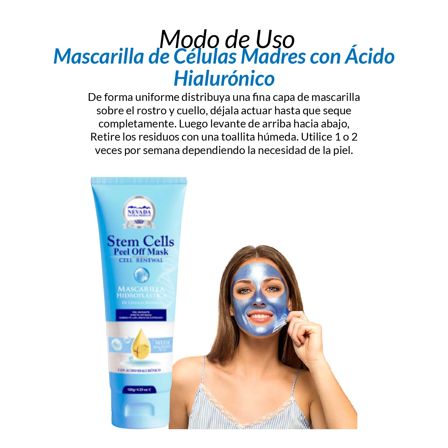 Mascarilla Hidroplastica de Celulas Madres Con Acido Hialuronico 120g - Image 5