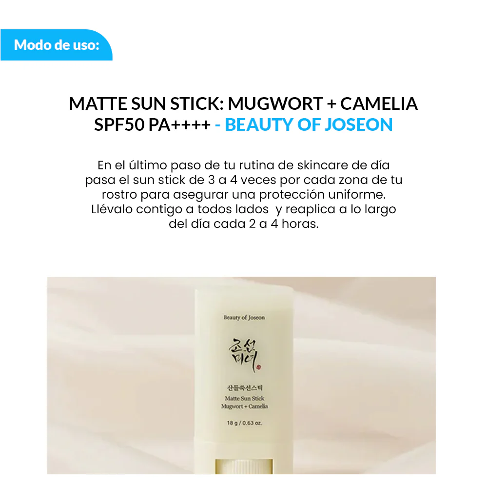 Beauty of Joseon Protector Solar en Barra – Acabado Mate y Hidratante – Camellia SPF 50+ 18g - Image 3