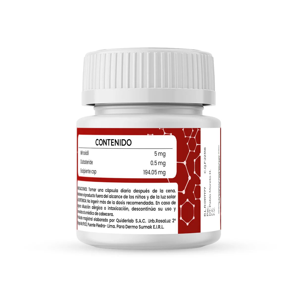 Minoxidil 5 mg & Dutasteride 0.5 mg x 60 Cápsulas - Dermo Sumak - Image 3