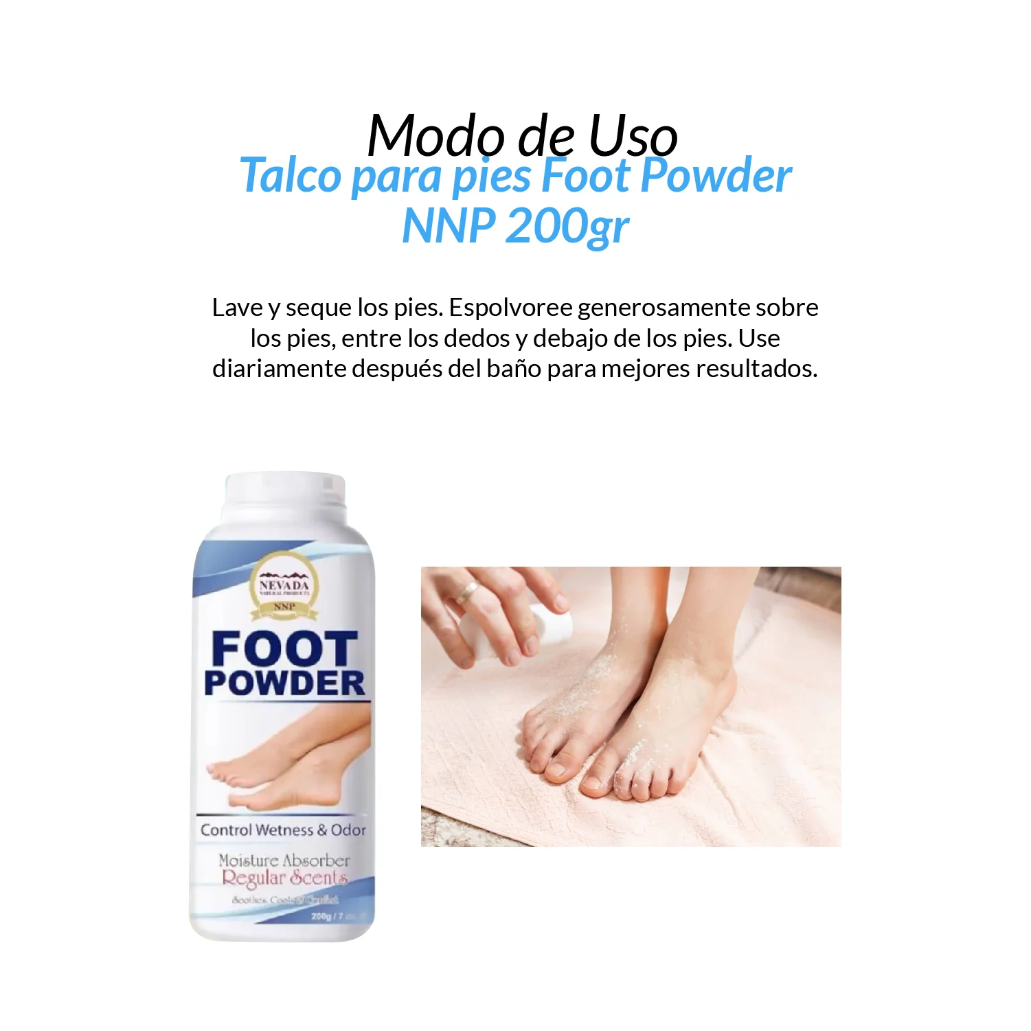 FOOT POWDER – CUIDADO Y REFRESCO – POLVO PARA PIES – 200GR - Image 3
